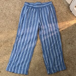 Old Navy Blue Striped Wide Leg Pants